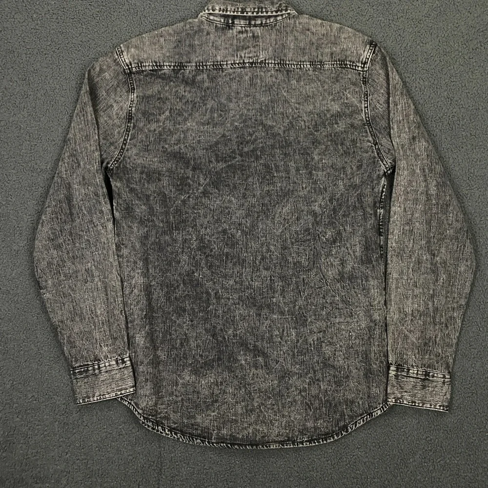 Levis Denim Shirt Mens Medium Gray Stonewash Utility Workwear Overshirt Western